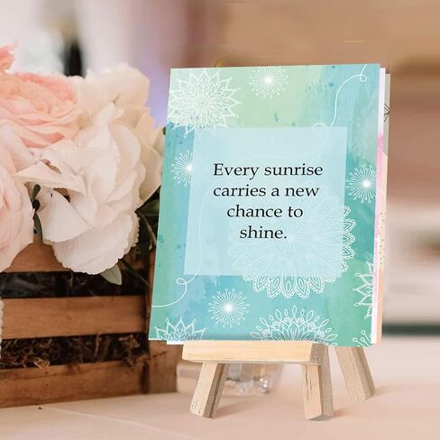 exciting Lives Positive Motivational Cards with Inspirational Quotes & Wooden Easel – 40 Daily Affirmation Desk Cards for Confidence, Mindfulness & Self-Growth in Kuwait