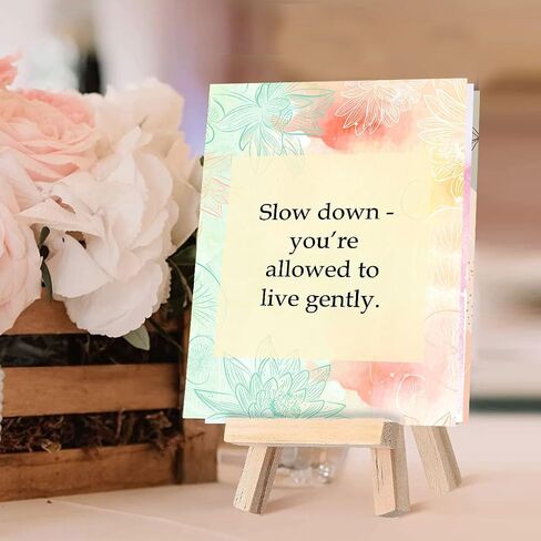 exciting Lives Positive Motivational Cards with Inspirational Quotes & Wooden Easel – 40 Daily Affirmation Desk Cards for Confidence, Mindfulness & Self-Growth in Kuwait
