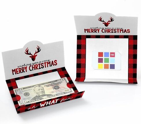 Big Dot of Happiness Prancing Plaid - Christmas and Holiday Buffalo Plaid Money and Gift Card Holders - Set of 8 in Saudi Arabia