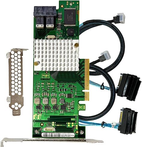 LSI 9207-8i بطاقة وحدة التحكم RAID 6Gbs SAS HBA P20 IT الوضع لـ ZFS FreeNAS unRAID RAID المتوسع بطاقة + 2*8087 كابل SATA in Kuwait