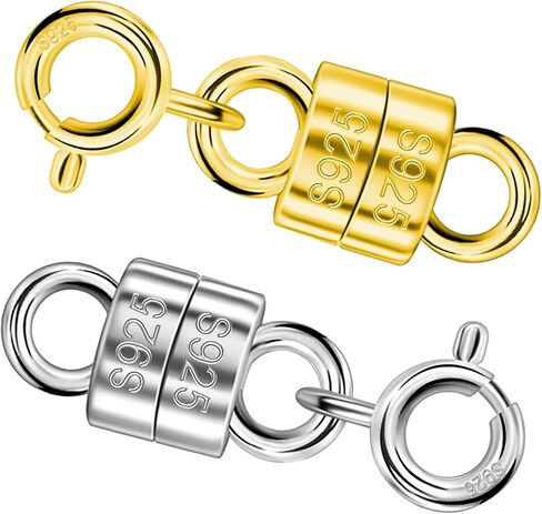 Serundo Auto 925 Sterling Silver Magnetic Necklace Clasps and Closures Min Magnetic Clasps for Necklaces Bracelets Chain Extender Connector for Jewelry Making Necklace 2Pack in Kuwait