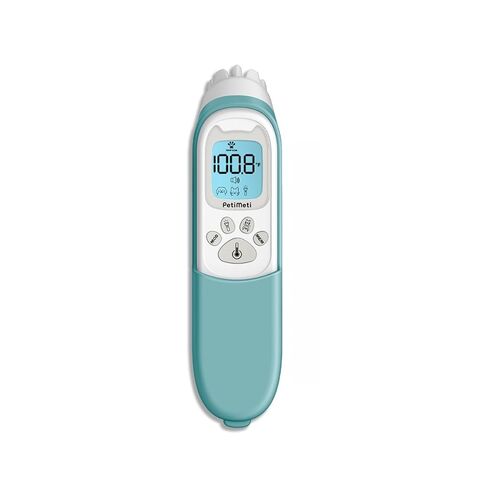 Smart Pet Thermo Comb - Non-Invasive Digital Pet Thermometer for Dogs & Cats, Oral/Rectal/Surface Scanning for Accurate Core Temperature Detection with Silicone Cover (Teal) in Saudi Arabia