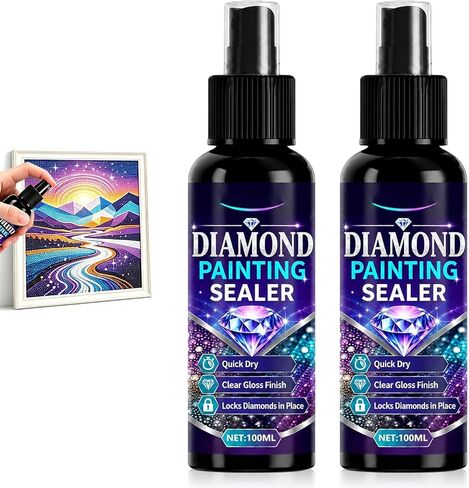 2027 New Diamond Art Sealer Spray,Painting Sealer Spray,100ml Gloss Finish Sealant for Diamond Art Sealer Clear Protective Sealant to Secure Diamond Drills (2PCS) in Kuwait