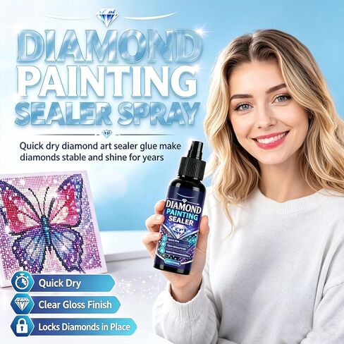 2027 New Diamond Art Sealer Spray,Painting Sealer Spray,100ml Gloss Finish Sealant for Diamond Art Sealer Clear Protective Sealant to Secure Diamond Drills (2PCS) in Kuwait