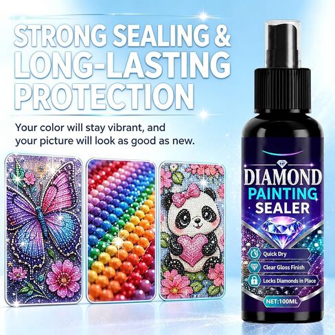 2027 New Diamond Art Sealer Spray,Painting Sealer Spray,100ml Gloss Finish Sealant for Diamond Art Sealer Clear Protective Sealant to Secure Diamond Drills (2PCS) in Kuwait