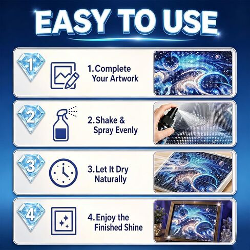 2027 New Diamond Art Sealer Spray,Painting Sealer Spray,100ml Gloss Finish Sealant for Diamond Art Sealer Clear Protective Sealant to Secure Diamond Drills (2PCS) in Kuwait