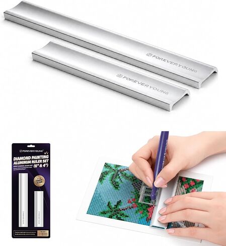 ForeverYoung Diamond Painting Aluminum Alignment Ruler, 2-Pack, 4 & 6 Inch in Saudi Arabia