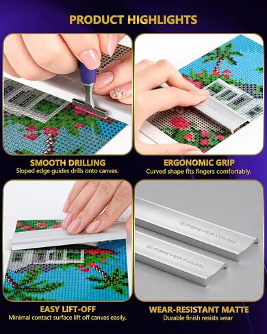 ForeverYoung Diamond Painting Aluminum Alignment Ruler, 2-Pack, 4 & 6 Inch in Saudi Arabia