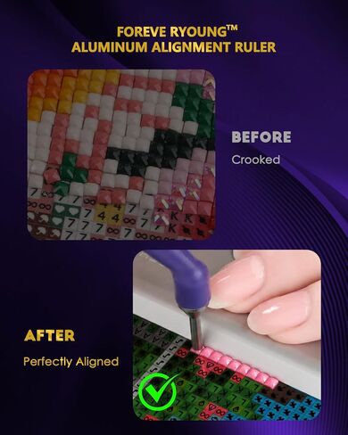 ForeverYoung Diamond Painting Aluminum Alignment Ruler, 2-Pack, 4 & 6 Inch in Saudi Arabia