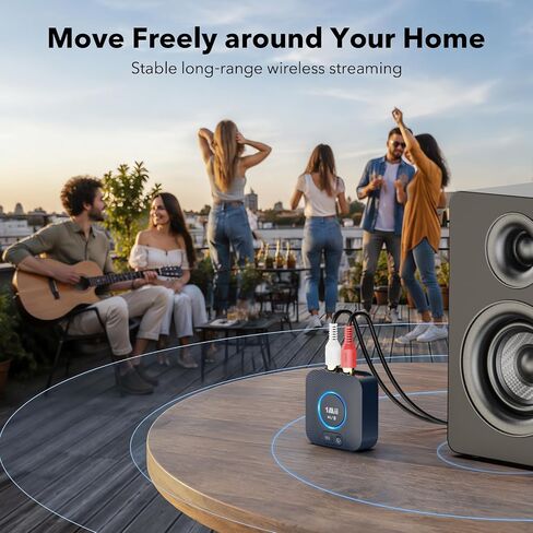 جهاز استقبال 1Mii B06S+ Bluetooth 5.2، ومحول صوت HiFi Bluetooth مع LDAC، وaptx HD وaptx منخفض الكمون، وصوت عالي الدقة طويل المدى مع التحكم في مستوى الصوت، ومخرجات 3.5 مم وRCA، إعداد سهل لنظام ستيريو منزلي in Kuwait