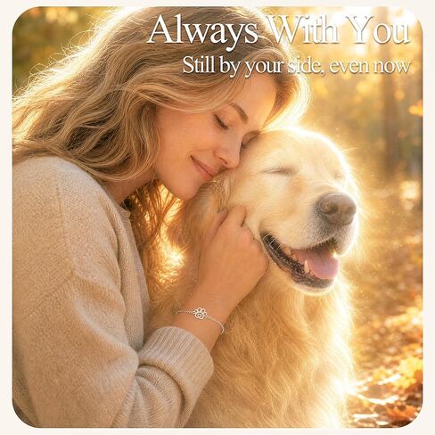 Paw Print Memorial Bracelet for Pet Loss, Pet Memorial Gifts for Loss of Dog or Cat, Rainbow Bridge Sympathy Bracelet for Women Men, Remembrance Gift for Pet Lovers in Kuwait