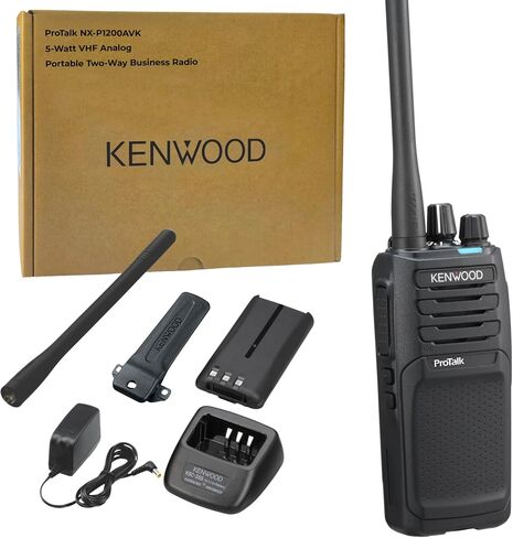 كينوود ProTalk NX-P1202AV VHF راديو محمول ثنائي الاتجاه (2 واط)، 64 قناة و4 مناطق، مكبر صوت عالي 1000 ميجاوات، 11 معيار Mil-Spec 810 (C/D/E/F/G) وIP54/55 in Kuwait
