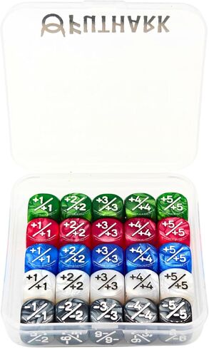 Futhark MTG Stat Counters/Buff Counters for Magic The Gathering - Set of 60 Color Coded MTG Tokens - Improved Gameplay with This Great Magic The Gathering Gift in Kuwait