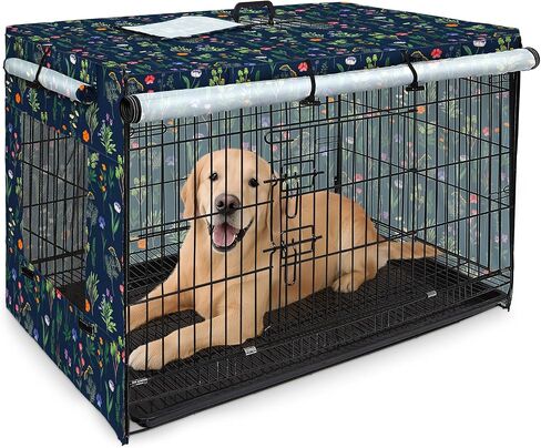Bienbee Dog Crate Cover, 24 inches Windproof Crate Covers for Dog Cages Breathable Dog Kennel Cover Double Sided Zipper Dog Cage Cover for Wire Dog Cage Indoor Outdoor Protection in Saudi Arabia