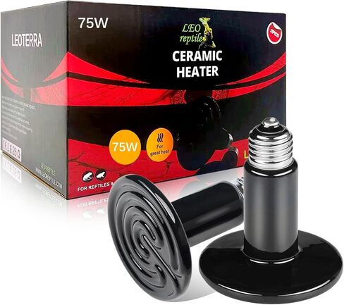 LEOTERRA 100W Ceramic Heat Emitter for Reptile, Reptile Heat Bulbs, Ceramic Heat Lamp for Reptiles, Amphibian, Chicken, Dog, Cat No Visible Light Out (Pack of 2) in Kuwait