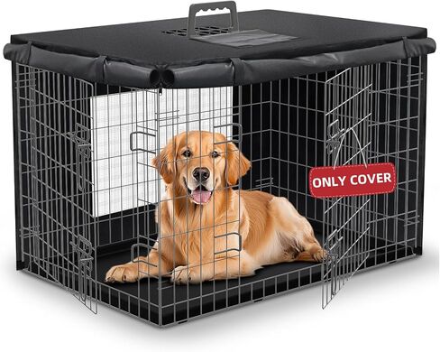 Dog Crate Cover 48 Inch - Double Door Pet Kennel Cover with Mesh Window in Saudi Arabia
