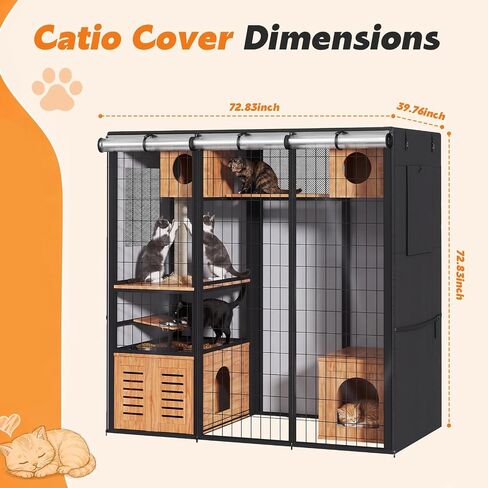 Outdoor Cat House Cover 73" L x 40" W x 73 H for Large Cat Enclosure in Saudi Arabia