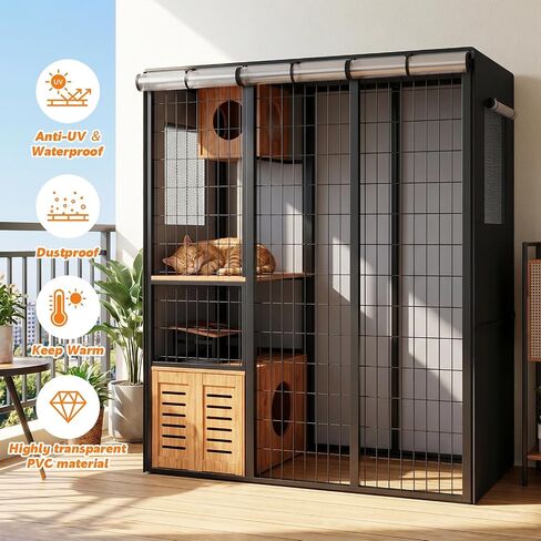 Outdoor Cat House Cover 73" L x 40" W x 73 H for Large Cat Enclosure in Saudi Arabia