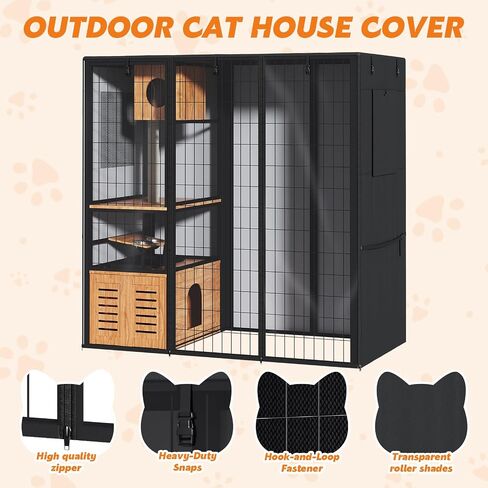 Outdoor Cat House Cover 73" L x 40" W x 73 H for Large Cat Enclosure in Saudi Arabia