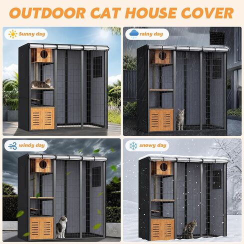 Outdoor Cat House Cover 73" L x 40" W x 73 H for Large Cat Enclosure in Saudi Arabia