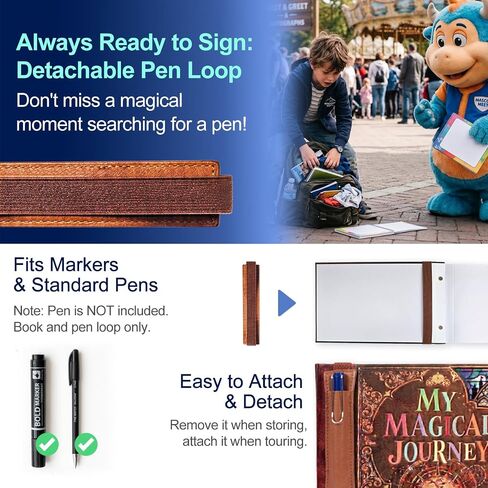 Disney Autograph Book & Photo Album with Built-in Pen Holder (Pen Not Included) – 2-in-1 Character Signature Book for Disney World & Disneyland, Holds 40 Autographs & 40 Photos in Saudi Arabia
