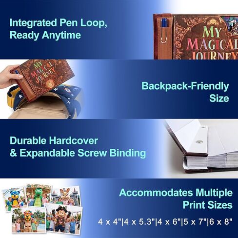 Disney Autograph Book & Photo Album with Built-in Pen Holder (Pen Not Included) – 2-in-1 Character Signature Book for Disney World & Disneyland, Holds 40 Autographs & 40 Photos in Saudi Arabia