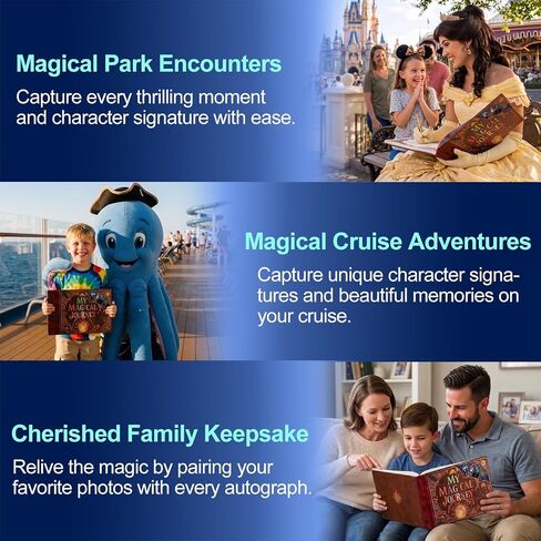 Disney Autograph Book & Photo Album with Built-in Pen Holder (Pen Not Included) – 2-in-1 Character Signature Book for Disney World & Disneyland, Holds 40 Autographs & 40 Photos in Saudi Arabia