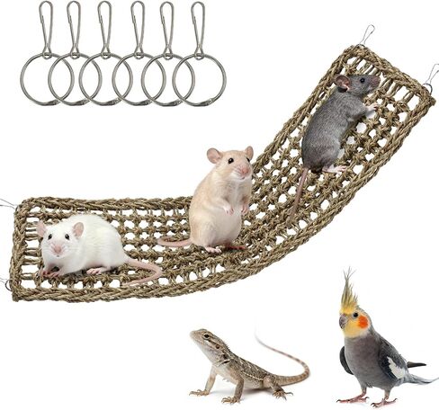 30x7inch Rat Climbing Toys for Cage, Chewable Natural Seagrass Mat in Saudi Arabia