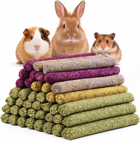 500g(≈92 Pcs) Natural Timothy Hay Sticks Dental Chew Treats in Saudi Arabia