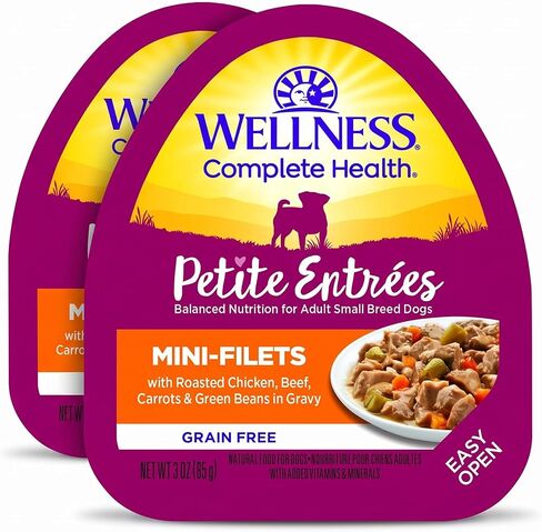 Wellness Natural Pet Food 3 Oz Grain Free Natural Wet Small Breed Roasted chicken, beef, green beans & Red Peppers. (12 Pack), One Size in Kuwait