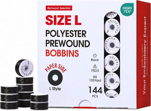 Poolin Size L(SA155) 75D/2(60WT) White Cardboard Sided Embroidery Bobbins in Saudi Arabia