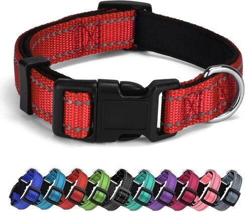 AUDWUD Thick Nylon Collar,Classic Adjustable,Multiple Colors,Suitable for Small,Medium and Large Dogs,4 Sizes in Kuwait