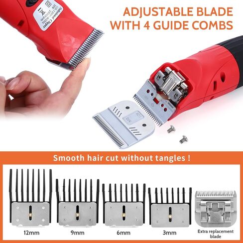 DUCKBOY 35W Pet Clipper Grooming Kit, 4 Interchangeable Blades, 3m Cable in Saudi Arabia