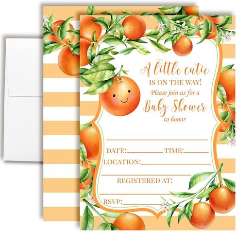 Amanda Creation Little Cutie Baby Shower Invitations, 20 5"x7" Fill-In Cards with Twenty White Envelopes in Saudi Arabia