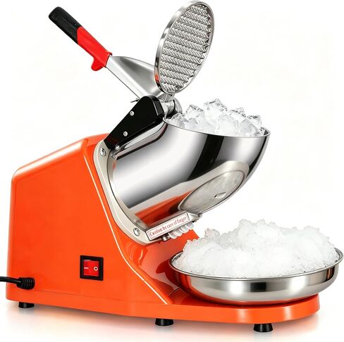 F2C Electric Ice Crusher Shaver Snow Cone Maker with Dual Stainless Steel Blades 300W 145 lbs/hr for Home and Commercial Use (Orange) in Saudi Arabia