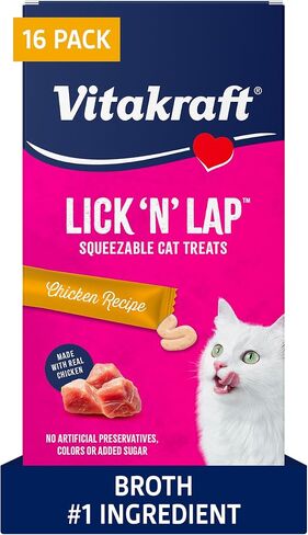 Vitakraft Lick 'n' Lap Creamy Cat Treat – Chicken – Great for Bonding – Low Calorie Interactive Wet Cat Treat​ - 5 Pack in Saudi Arabia