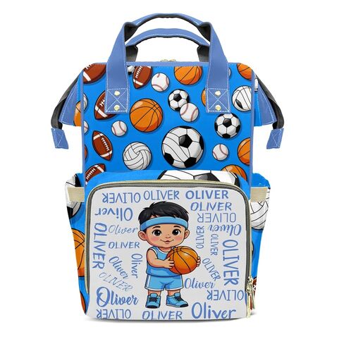 Personalized Basketball Red Boy Diaper Bag with Name Nappy Bags Shoulder Daypack Mummy Backpack for Mom Girl Gift in Saudi Arabia