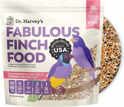 Dr. Harvey’s Fabulous Finch Food for Outside Feeder and Indoor Birds- Premium Bird Feed with Seeds, Nuts, Fruits, Vegetables for Finches (4 Pounds) in Kuwait