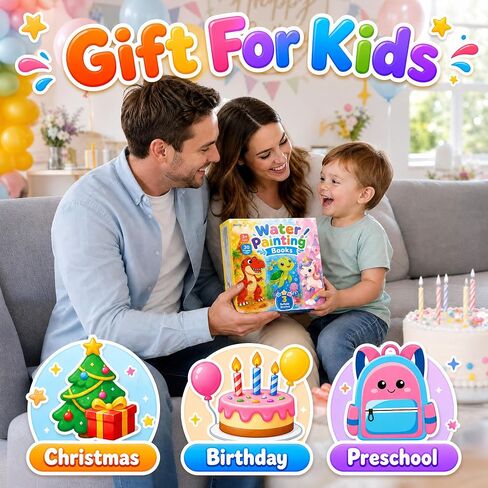 Hollyhi 30 Pages Reusable Water Coloring Books, 3 Pack Travel Toy for Kids in Kuwait