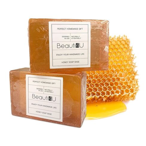 BEAUTI4U 2LB Honey Soap Base - Saop Making Supplies - Melt And Pour Sope Bace - Melt And Pour Sope - Sope Making Supplies - Organic Saop Base For Soap Makeing in Saudi Arabia