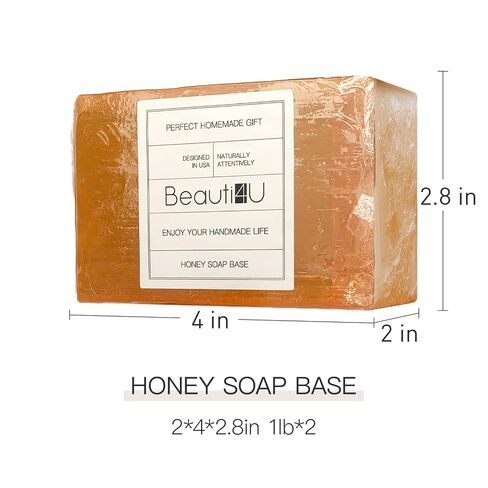 BEAUTI4U 2LB Honey Soap Base - Saop Making Supplies - Melt And Pour Sope Bace - Melt And Pour Sope - Sope Making Supplies - Organic Saop Base For Soap Makeing in Saudi Arabia