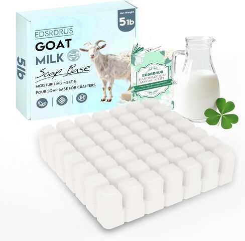 EDSRDRUS 5LB Glycerin Soap Base, Unscented Melt and Pour Soap Base for DIY Handmade, Deep Pre-Scored Cuts for Effortless Use, Easy to Melt (Transparent, 5 Pound) in Saudi Arabia