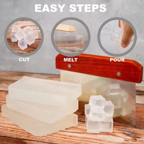 Primal Elements Clear Soap Base - Moisturizing Melt and Pour Glycerin Soap Base for Crafting and Soap Making, Easy to Cut, Unscented - 2 Pound in Saudi Arabia
