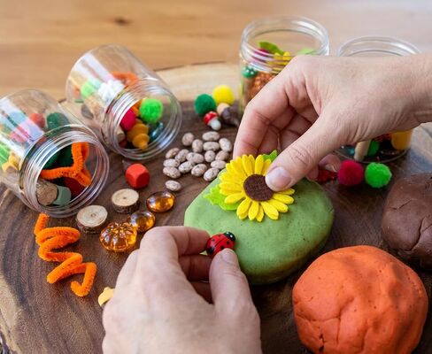 Play Dough Jar, Party Favors For Kids, Play Dough Kit, Sensory Kit, Eco Dough, Sensory Play (All Four Jars) in Kuwait