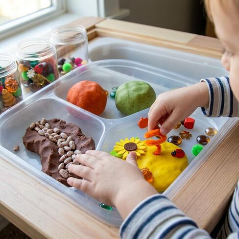 Play Dough Jar, Party Favors For Kids, Play Dough Kit, Sensory Kit, Eco Dough, Sensory Play (All Four Jars) in Kuwait