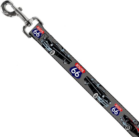 Buckle-Down Pet Leash - Route 66 Classics Gray - 6 Feet Long - 1" Wide in Saudi Arabia