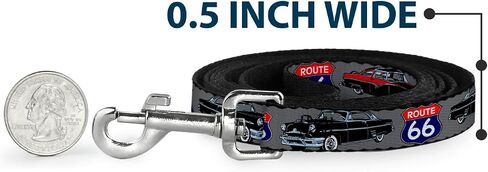 Buckle-Down Pet Leash - Route 66 Classics Gray - 6 Feet Long - 1" Wide in Saudi Arabia