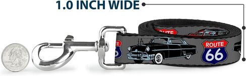 Buckle-Down Pet Leash - Route 66 Classics Gray - 6 Feet Long - 1" Wide in Saudi Arabia