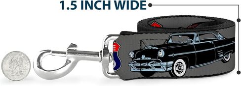 Buckle-Down Pet Leash - Route 66 Classics Gray - 6 Feet Long - 1" Wide in Saudi Arabia