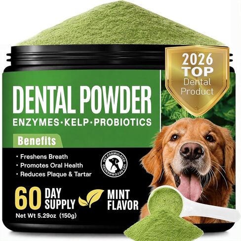 Enzymatic Dog Dental Powder, Mint Dog Teeth Cleaning Plaque Off Powder-150g in Kuwait
